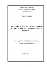 Phân tích dữ liệu hệ thống cảnh báo lỗi thiết bị mạng dựa trên bộ công cụ pentaho