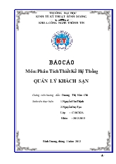 Phân tích thiết kế hệ thống quản lý khách sạn Thái Bình Dương
