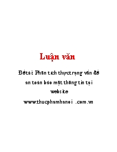 Phân tích thực trạng vấn đề an toàn bảo mật thông tin tại website www.thucphamhanoi . com.vn