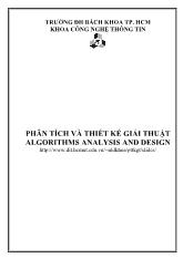 Phân tích và thiết kế giải thuật Algorithms Analysis and Design