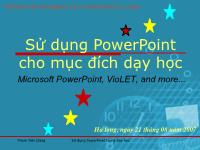 Sử dụng PowerPoint cho mục đích dạy học