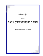 Tiểu luận Tổng quan về mạng quang