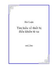 Tìm hiểu về thiết bị điều khiển từ xa