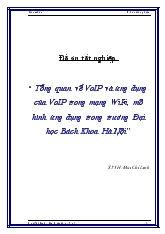 Tổng quan về VoIP và ứng dụng của VoIP trong mạng WiFi, mô hình ứng dụng trong trường Đại học Bách Khoa Hà Nội