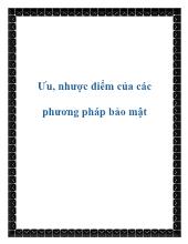 Ưu, nhược điểm của các phương pháp bảo mật