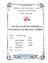 Xây dựng chương trình tạo ngân hàng câu hỏi trắc nghiệm