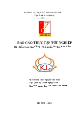 Báo cáo thực tập tốt nghiệp tại công ty cổ phần du lịch Kim Liên