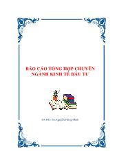 Báo cáo Tổng hợp chuyên ngành kinh tế đầu tư