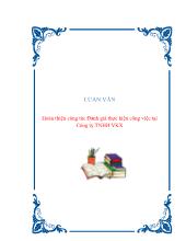 Luận văn Hoàn thiện công tác Đánh giá thực hiện công việc tại Công ty trách nhiệm hữu hạn VKX