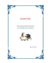 Luận văn Thực trạng thị trường tiêu thụ Rượu của Chi nhánh Công ty Hà Phú An