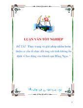 Luận văn Thực trạng và giải pháp nhằm hoàn thiện cơ cấu tổ chức đối ứng với tính không ổn định về lao động của khách sạn Hồng Ngọc