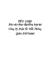 Tiểu luận Thực tập tổng hợp tại Công Ty Điện Tử Viễn Thông Quân Đội Viettel