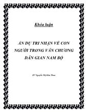 Ẩn dụ tri nhận về con người trong văn chương dân gian Nam Bộ