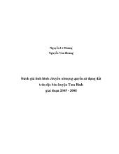 Ðánh giá tình hình chuyển nhượng quyền sử dụng đất trên địa bàn huyện Tam Bình giai đoạn 2005 - 2008
