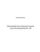 Ðánh giá tình hình chuyển nhượng quyền sử dụng đất ở huyện Châu Thành giai đoạn 2005 - 2009