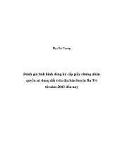 Ðánh giá tình hình đăng ký cấp giấy chứng nhận quyền sử dụng đất trên địa bàn huyện Ba Tri từ năm 2003 đến nay