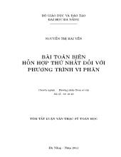 Bài toán biên hỗn hợp thứ nhất đối với phương trình vi phân