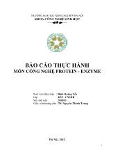 Báo cáo Thực hành môn công nghệ Protein - Enzyme