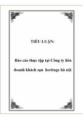 Báo cáo Thực tập tại Công ty liên doanh khách sạn Heritage Hà Nội