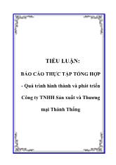 Báo cáo Thực tập tổng hợp - Quá trình hình thành và phát triển công ty trách nhiệm hữu hạn sản xuất và thương mại Thành Thắng