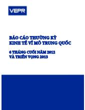 Báo cáo Thường kỳ kinh tế vĩ mô Trung Quốc 6 tháng cuối năm 2012 và triển vọng 2013
