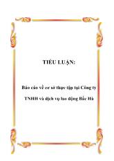 Báo cáo Về cơ sở thực tập tại Công ty trách nhiệm hữu hạn và dịch vụ lao động Bắc Hà