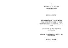 Bảo đảm tiền vay tại Chi nhánh Ngân hàng Nông nghiệp và Phát triển nông thôn Quận Sơn Trà, Thành phố Đà Nẵng