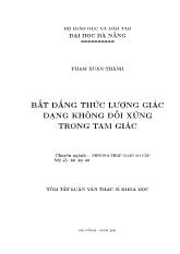 Bất đẳng thức lượng giác dạng không đối xứng trong tam giác