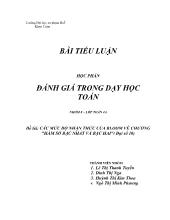 Các mức độ nhận thức của bloom về chƣơng 