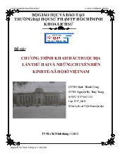 Chương trình khai thác thuộc địa lần thứ hai và những chuyển biến kinh tế xã hội ở Việt Nam