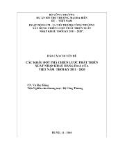 Chuyên đề Các khâu đột phá chiến lược phát triển xuất nhập khẩu hàng hoá của Việt Nam thời kỳ 2011 - 2020