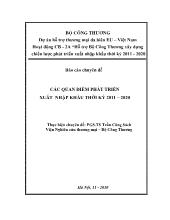 Chuyên đề Các quan điểm phát triển xuất nhập khẩu thời kỳ 2011 – 2020