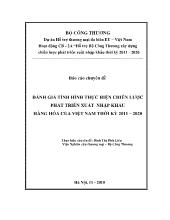 Chuyên đề Đánh giá tình hình thực hiện chiến lược phát triển xuất nhập khẩu hàng hóa của Việt Nam thời kỳ 2011 – 2020