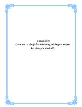 Chuyên đề Giám sát thi công kết cấu bê tông, bê tông cốt thép và kết cấu gạch, đá (8 tiết)