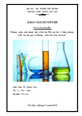 Chuyên đề Phương pháp giải nhanh một số bài tập Hóa học lớp 11 bằng phương trình ion thu gọn và phương trình bảo toàn electron