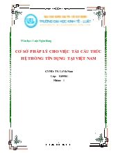 Cơ sở pháp lý cho việc tái cấu trúc hệ thống tín dụng tại Việt Nam