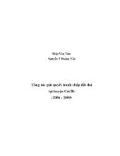 Công tác giải quyết tranh chấp đất đai tại huyện Cái Bè (2006 - 2009)