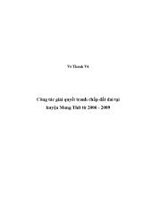 Công tác giải quyết tranh chấp đất đai tại huyện Mang Thít từ 2006- 2009