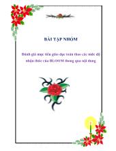 Đánh giá mục tiêu giáo dục toán theo các mức độ nhận thức của BLOOM thông qua nội dung