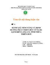 Đánh giá tiềm năng và định hướng phát triển bền vững du lịch biển Lăng Cô, tỉnh Thừa Thiên Huế