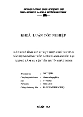 Đánh giá tình hình thực hiện chủ trương xây dựng nông thôn mới của nhà nước tại xã Phú Lâm huyện Tiên Du tỉnh Bắc Ninh