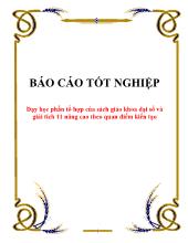 Dạy học phần tổ hợp của sách giáo khoa đại số và giải tích 11 nâng cao theo quan điểm kiến tạo