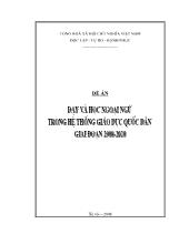 Đề án Dạy và học ngoại ngữ trong hệ thống giáo dục quốc dân giai đoạn 2008-2020
