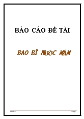 Đề tài Bao bì nước mắm