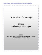 Đề tài Biện pháp quản lý giáo dục đạo đức học sinh ở trường Trung học phổ thông Bình Sơn tỉnh Vĩnh Phúc