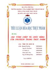 Đề tài Các tính chất và chức năng của protein trong thực phẩm
