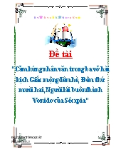 Đề tài Cảm hứng nhân văn trong ba vở hài kịch Giấc mộng đêm hè, Đêm thứ mười hai, Người lái buôn thành Vơnidơ của Sêcxpia