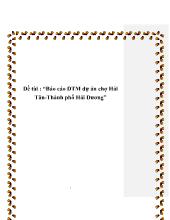 Đề tài Đánh giá tác động môi trường dự án chợ Hải Tân-Thành phố Hải Dương
