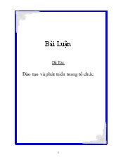 Đề tài Đào tạo và phát triển trong tổ chức