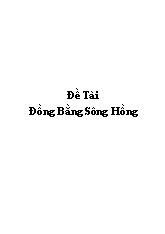 Đề tài Đồng bằng sông Hồng